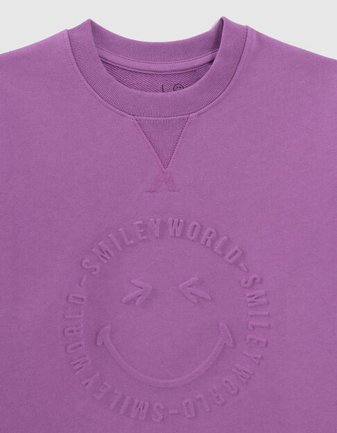 Boys’ Purple Sweatshirt with Embossed SmileyWorld Image - Image 3