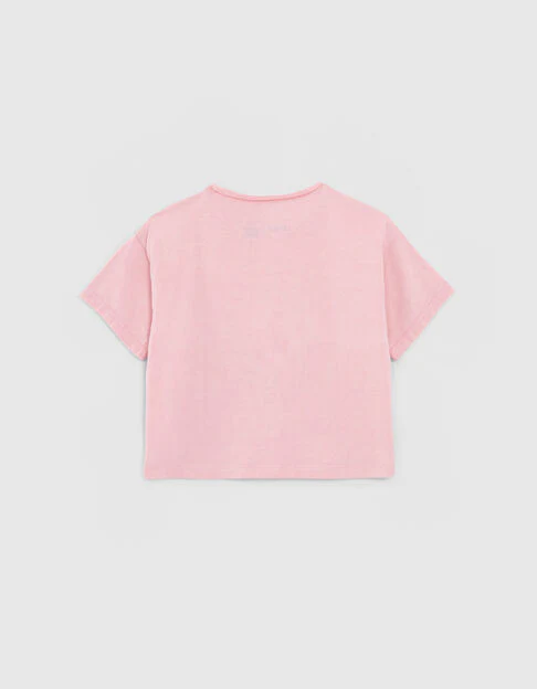 Girls’ Pink T-Shirt with SmileyWorld Embroidery - Image 6