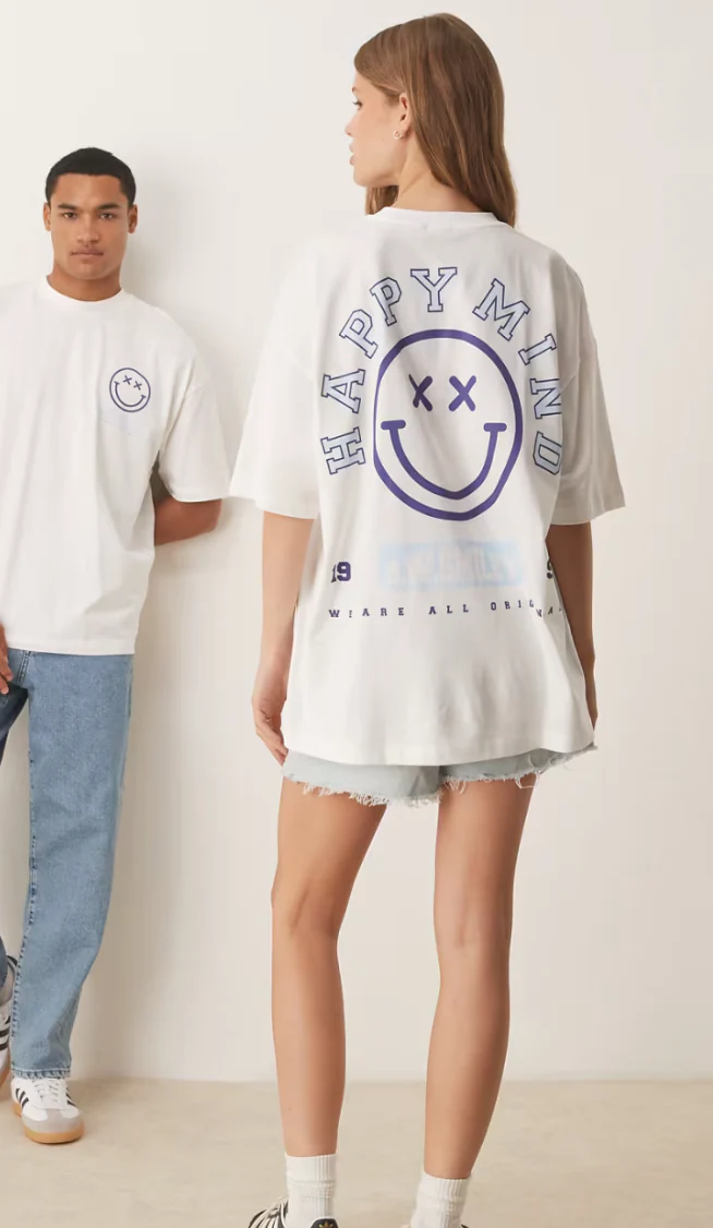 ASOS | S.W.SMILEY Unisex Oversized T-Shirt - Image 3