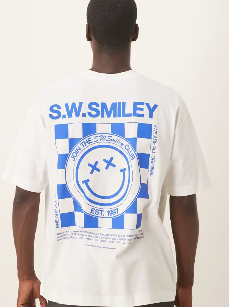 ASOS | S.W.SMILEY Unisex Oversized T-Shirt - Image 3