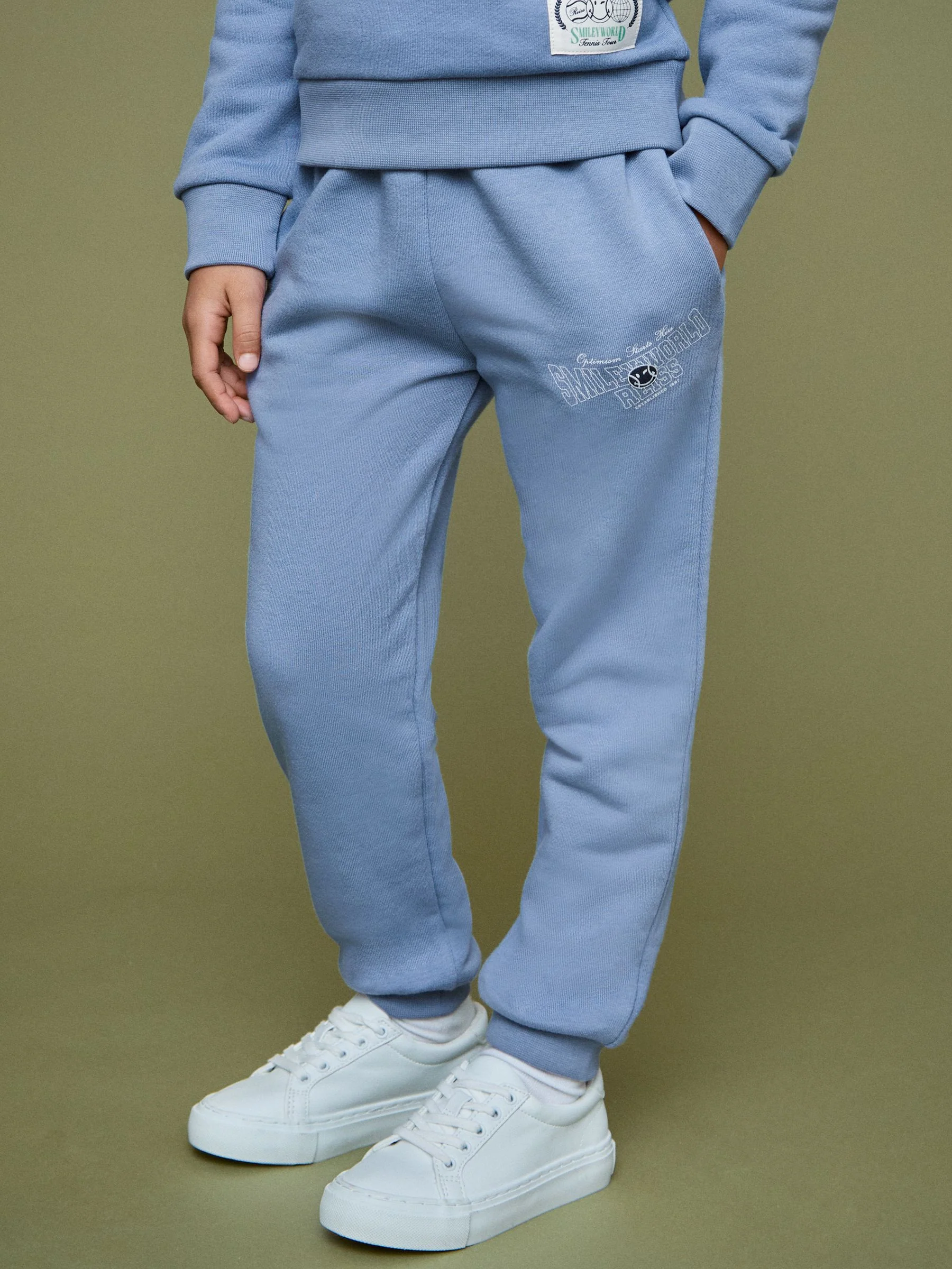SmileyWorld | Reiss Cuffed Joggers Unisex Fit in Blue - Image 5