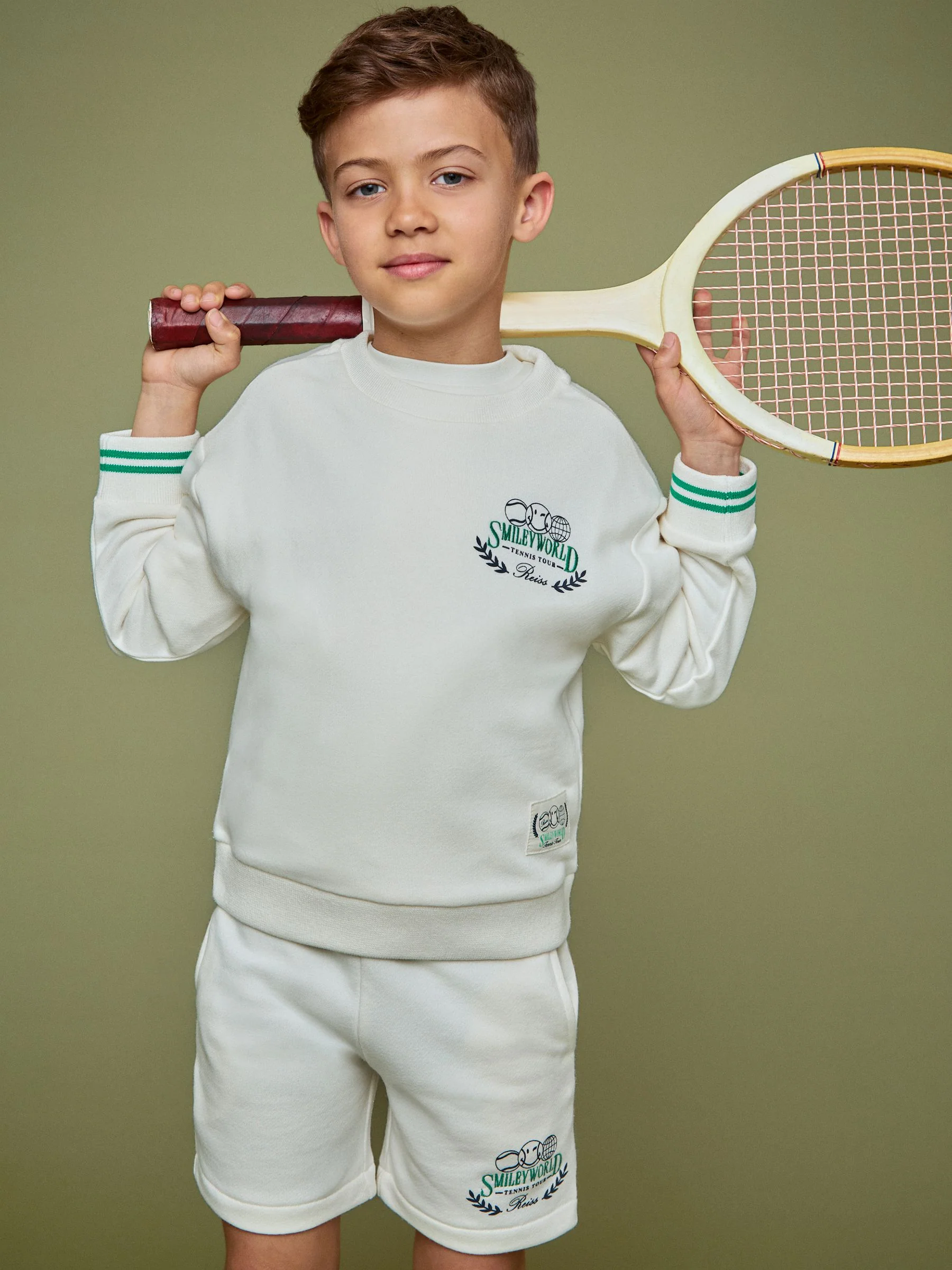 SmileyWorld | Reiss Logo Sweatshirt Unisex Fit in White - Image 7