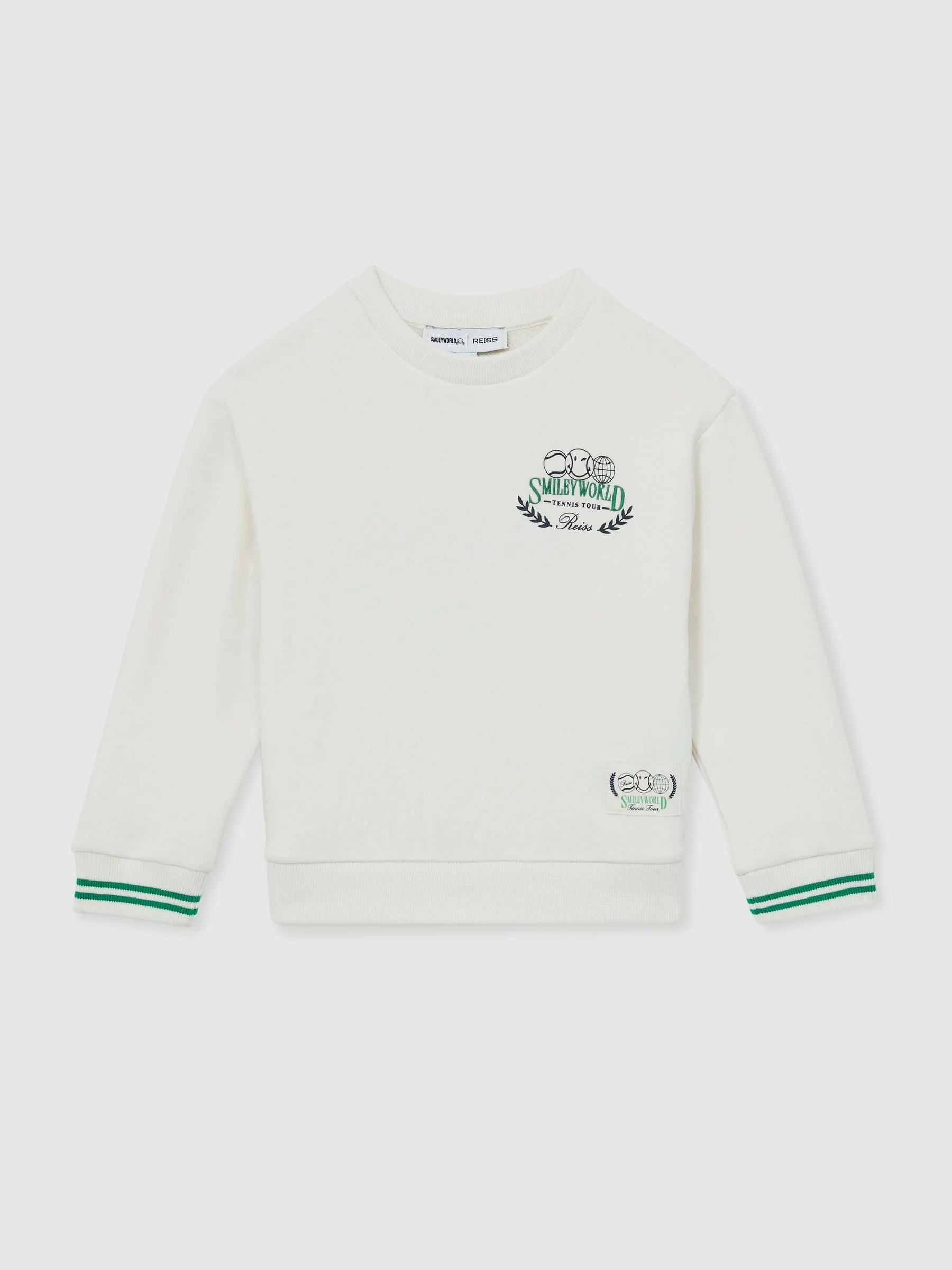 SmileyWorld | Reiss Logo Sweatshirt Unisex Fit in White - Image 8