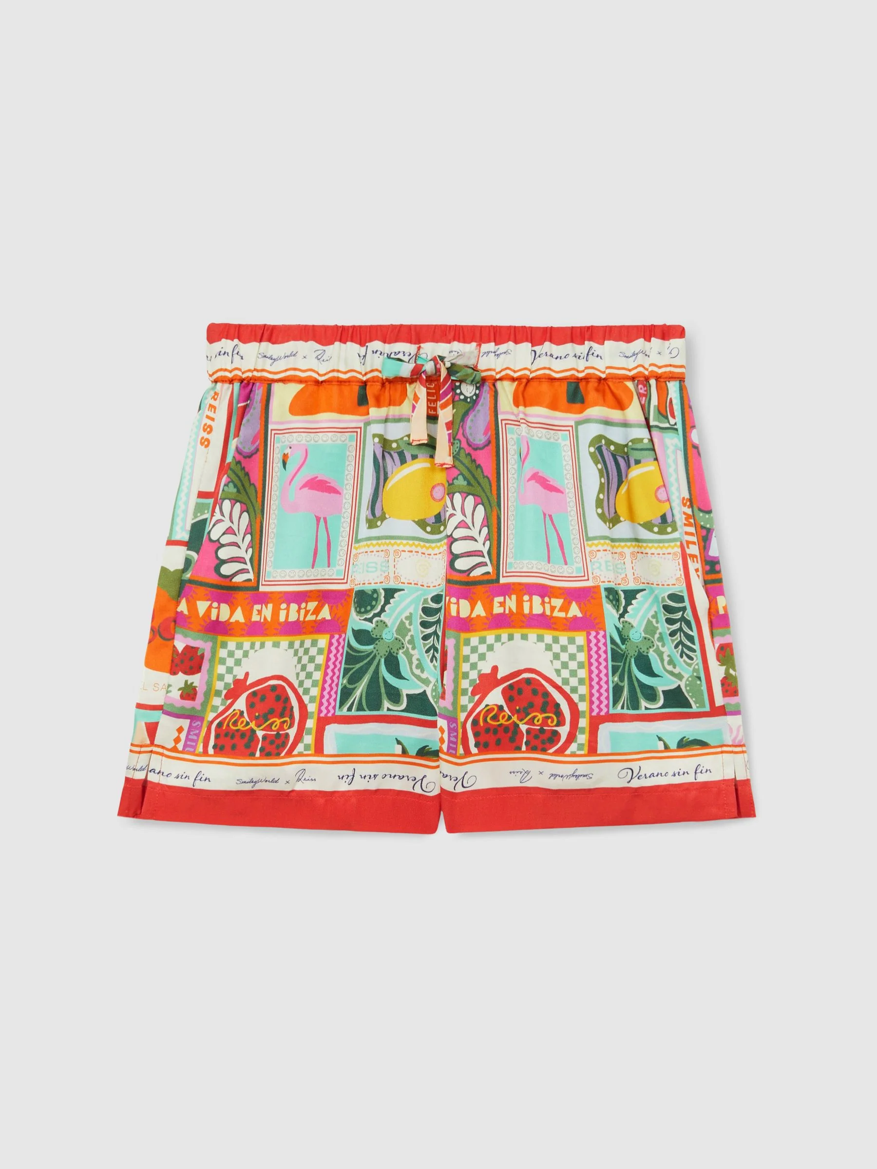 SmileyWorld | Reiss Motif-Print Shorts in Multi - Image 4