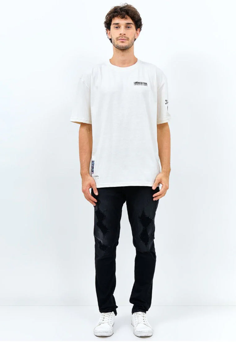 T-Shirt Smiley Oversize Material Single Jersey Warna Putih - Buckley - Image 5