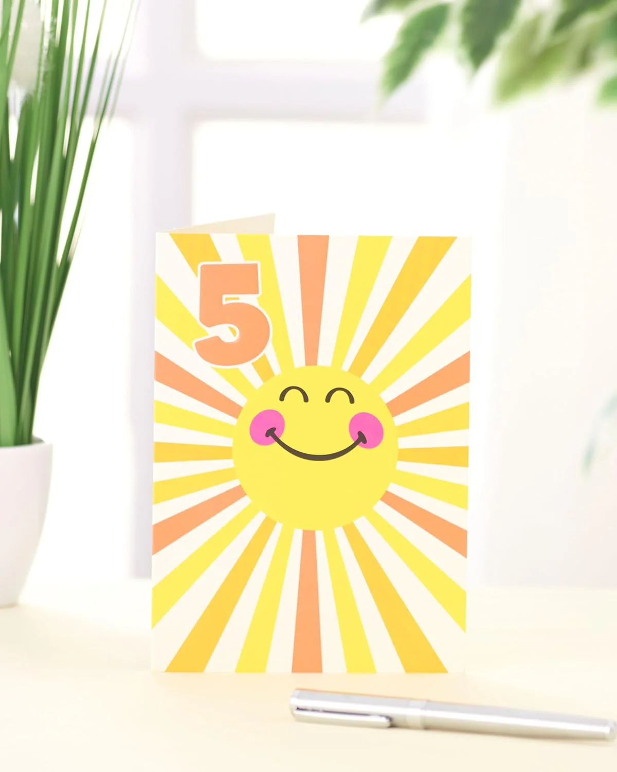 UK Greetings | Smiley World 5th Birthday Card for Boy/Girl | Happy Birthday Gifts | Her/Him | Sunshine Design | With Envelope | 133 x 184 mm - Image 3