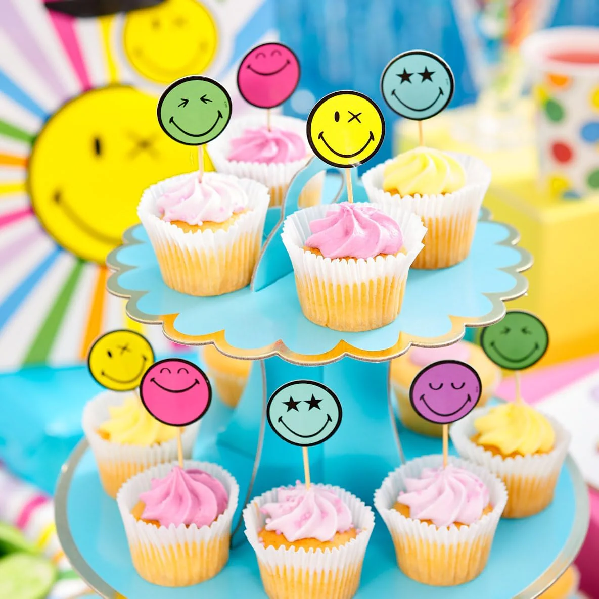 UK Greetings | Multipack of 5 Cake Toppers | for Birthdays, Party's & Celebrations | Men, Women | 5 Smiley World Designs - Image 3