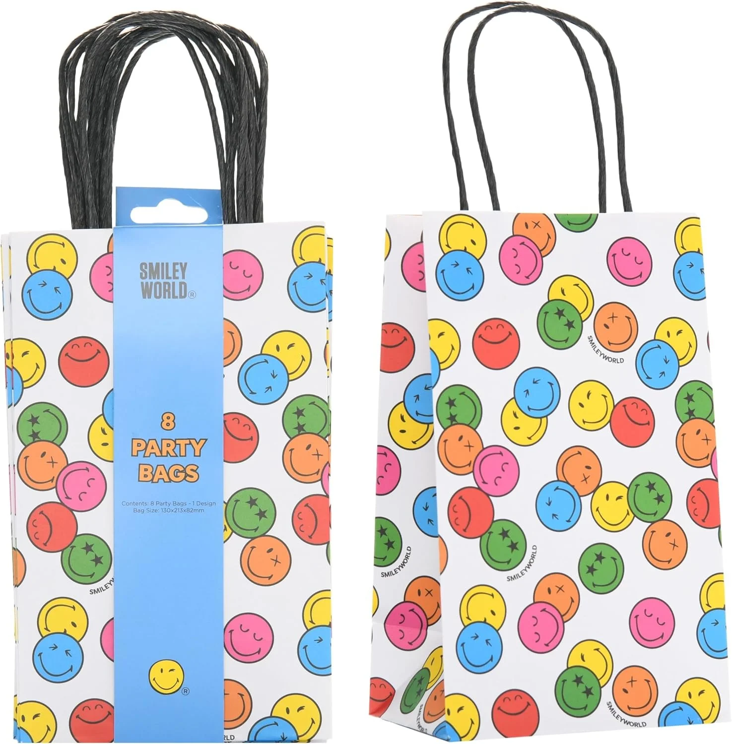 UK Greetings | Party Assortment Bundle | 16 Paper Plates & Cups, 16 Paper Bags, 40 Napkins, 1 Banner | Smiley World Design - Image 4