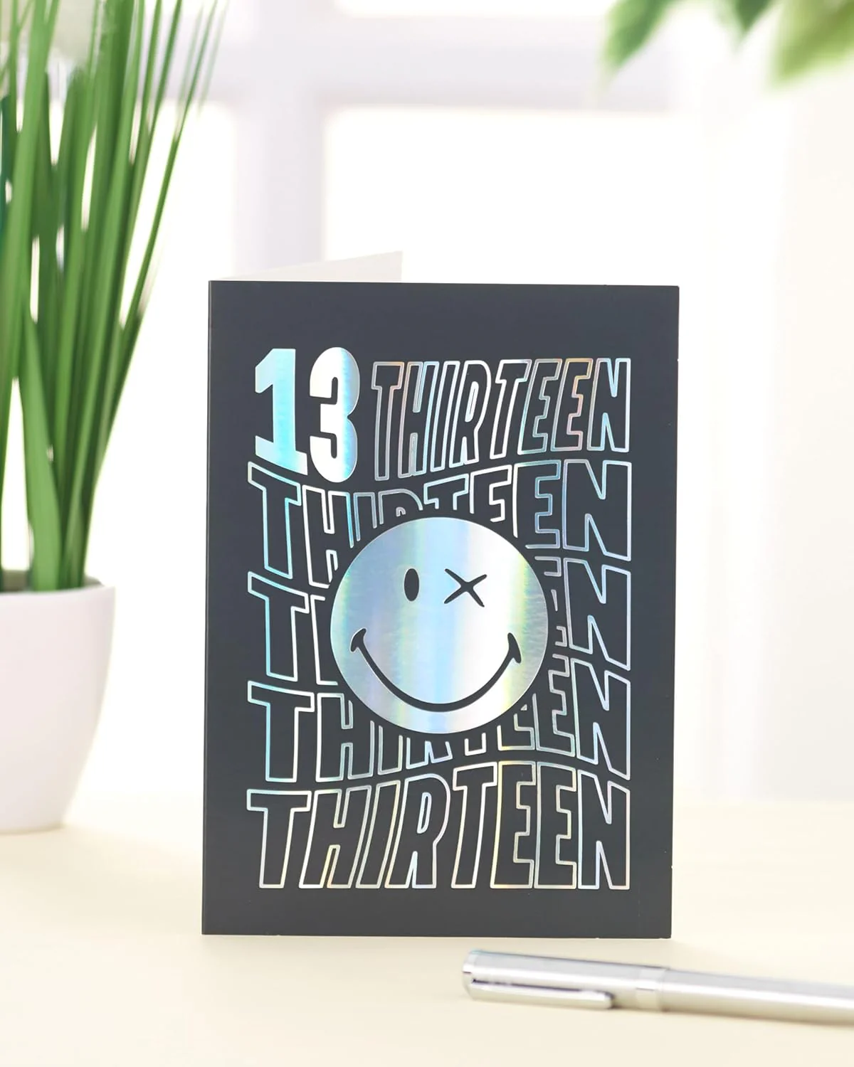 UK Greetings | Smiley World 13th Birthday Card for Him | Happy Birthday Gifts | Him, Boys, Men | Silver Foil Design | With Envelope | 133 x 184 mm - Image 3