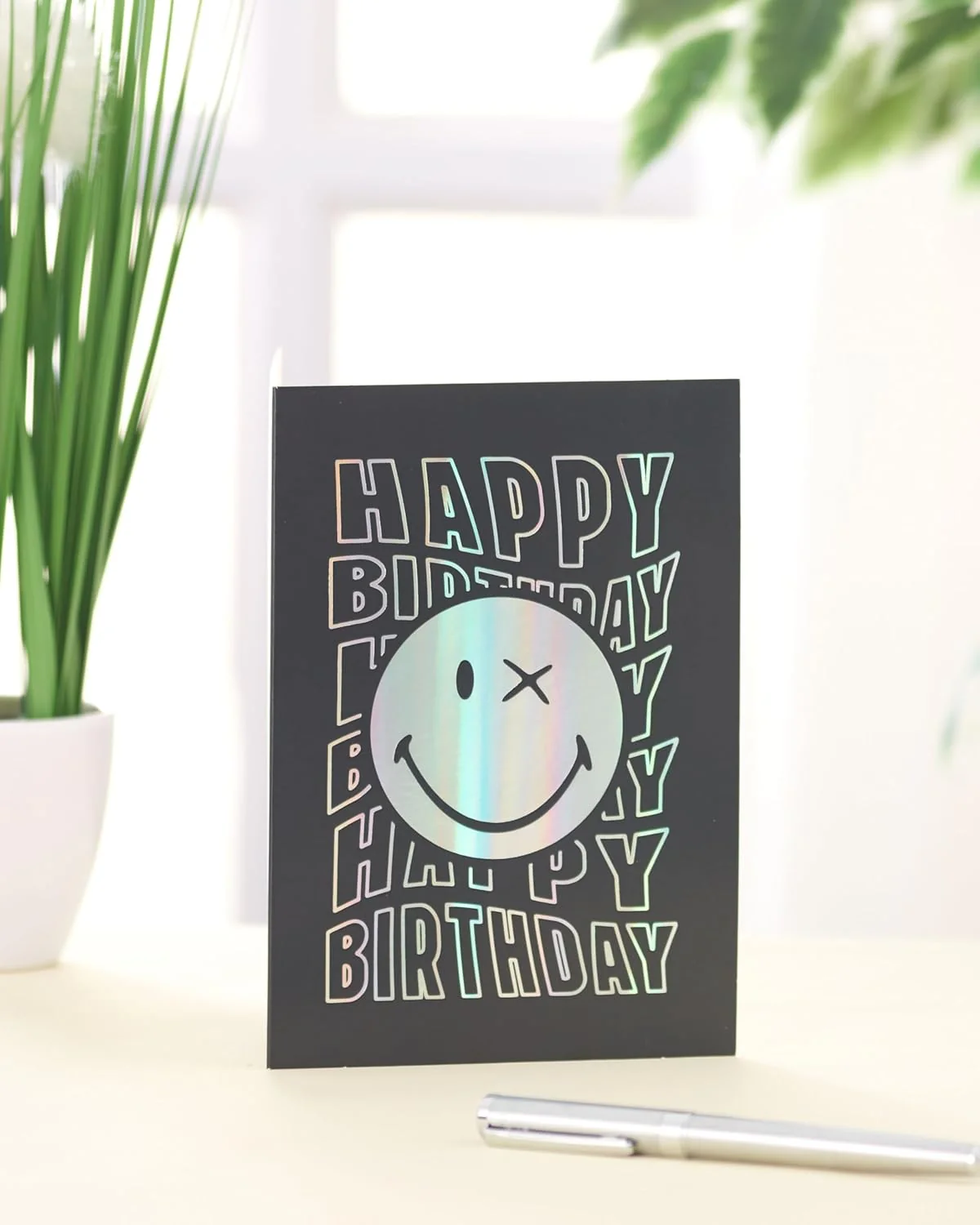 UK Greetings | Smiley World Birthday Card for Him/Boy | Happy Birthday Gifts | Him, Boys, Men | Silver Foil Design | With Envelope | 133 x 184 mm - Image 3