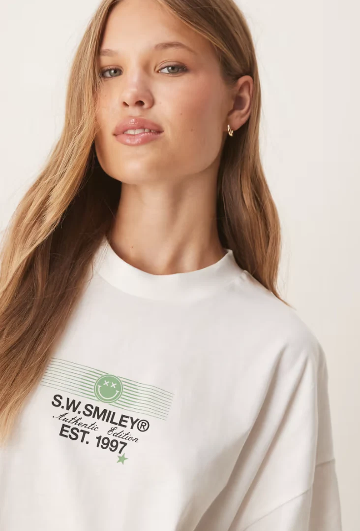ASOS | S.W.SMILEY Unisex Oversized T-Shirt - Image 3