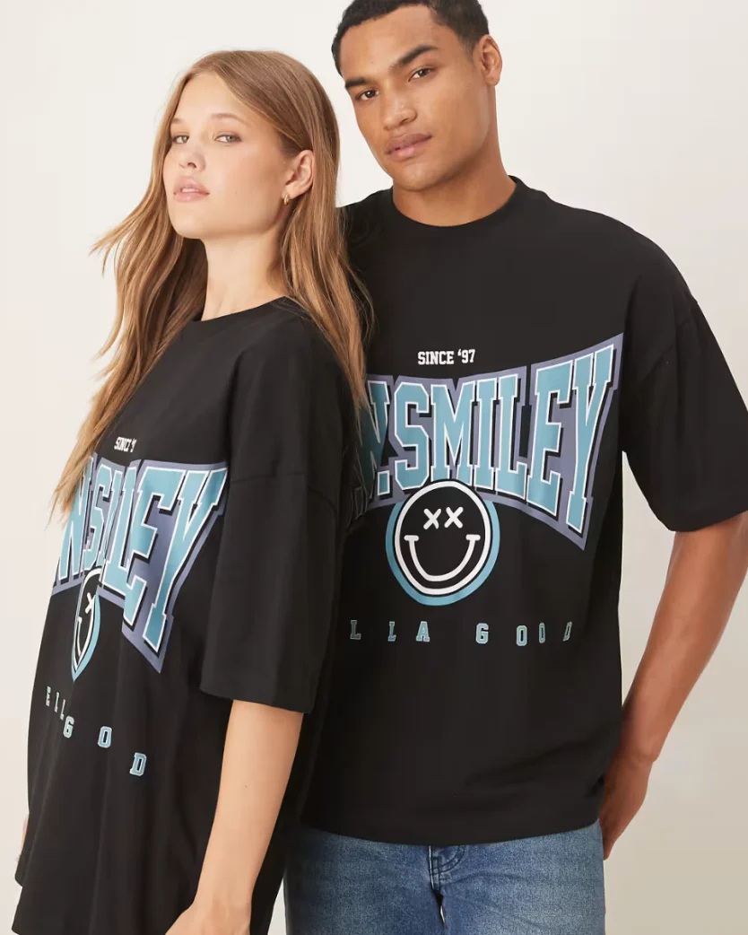 ASOS | S.W.SMILEY Unisex Oversized T-Shirt - Image 3